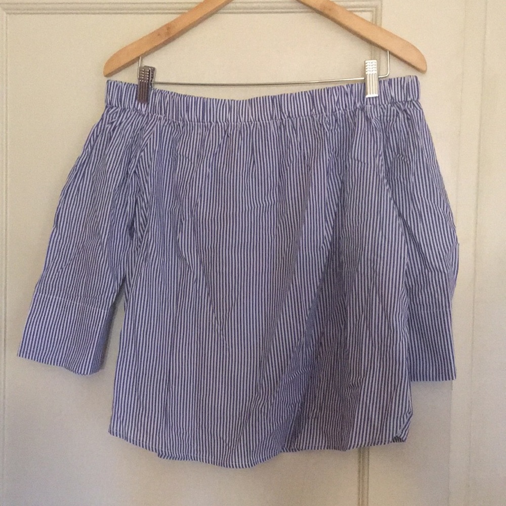 NWOT Striped Off the Shoulder Top